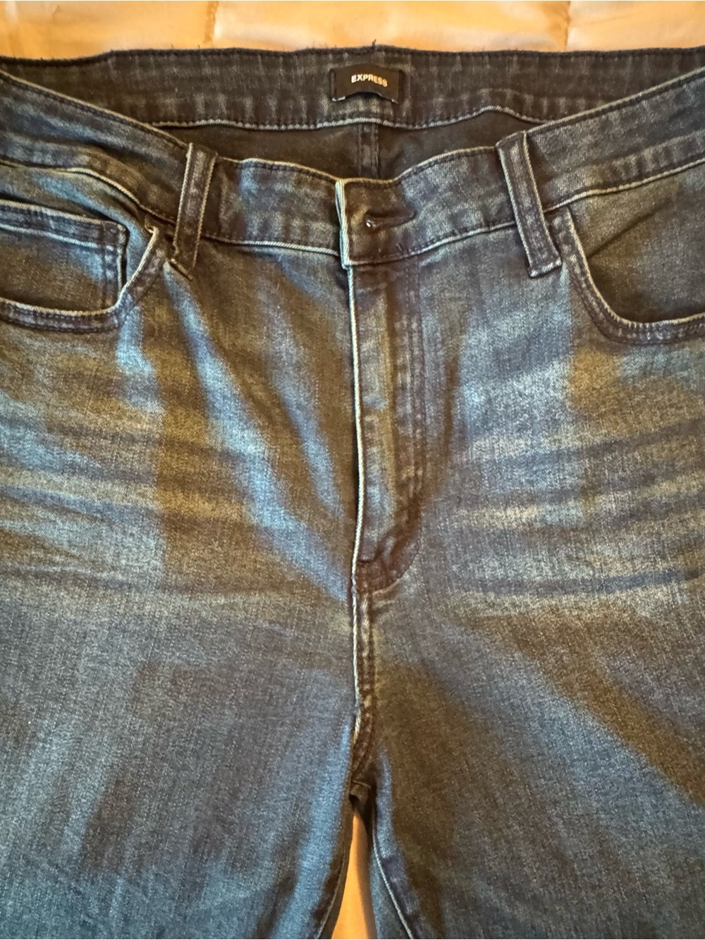 Express Men's Slim Straight Jeans in Dark Indigo Wash